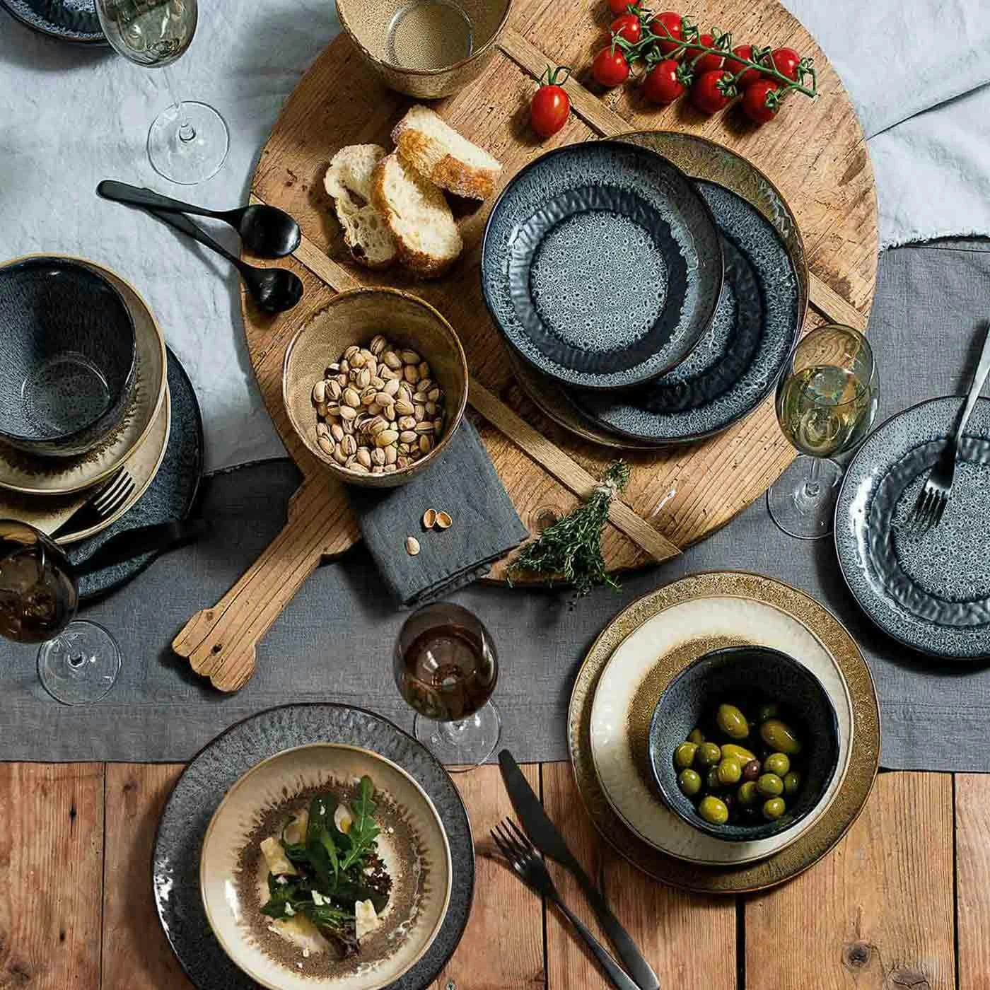 Leonardo MATERA Geschirr Set Anthrazit Beige 6-teilig 8 Leonardo MATERA Geschirr Set Anthrazit Beige 6-teilig – Bild 6