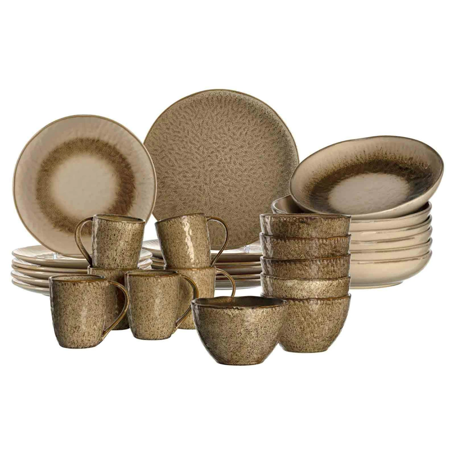 Leonardo MATERA Geschirr Set Gemischt Anthrazit Beige 6-teilig 5 Leonardo MATERA Geschirr Set Gemischt Anthrazit Beige 6-teilig – Bild 3