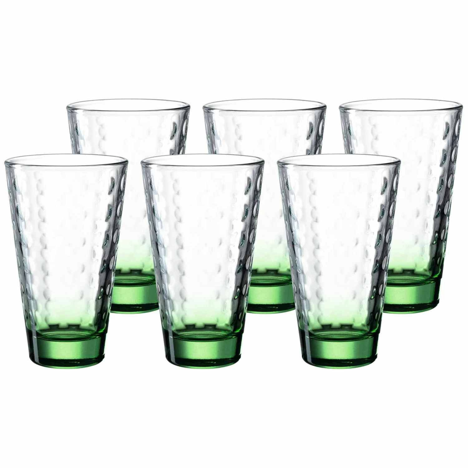 Leonardo OPTIC Trinkglas Groß 300 Ml Grüner Boden 6er Set 3 Leonardo OPTIC Trinkglas Groß 300 Ml Grüner Boden 6er Set