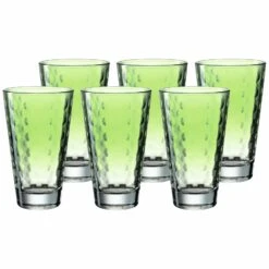 Leonardo OPTIC Trinkglas Groß 300 Ml Pastell Grün 6er Set