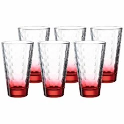 Leonardo OPTIC Trinkglas Groß 300 Ml Roter Boden 6er Set
